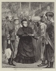 Eröffnung des Imperial Institute, die indischen Prinzen werden der Königin vorgestellt
